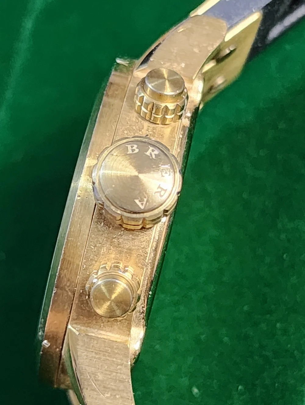 $980/Brera Orologi Chronograph Watch Gold Tone White Dial For Repair Not Working